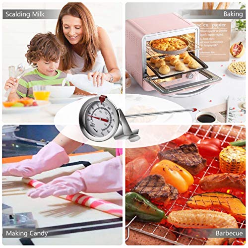 Deep Fry Thermometer with Instant Read,Oil Thermometer(2-Pack),12” Stainless Steel Stem Meat Cooking Thermometer,Best for Turkey,BBQ,Gril - color: 2-pack