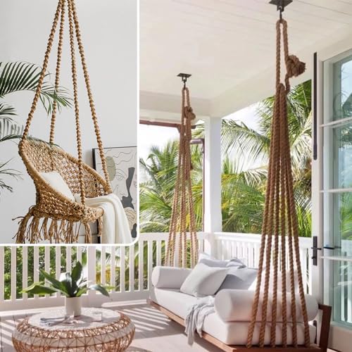 Thick Twisted Manila Ropes 3/4inchx50ft Natural Jute Rope Heavy Duty Hemp Rope for Swing Bed, Crafts, Railing, Tug of War, Landscaping, Gardening, Bundling, Hammock, Home Decorating - size: 3/4inches x 50feet