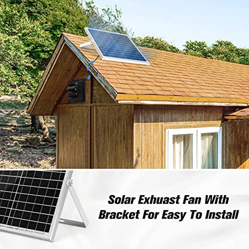 blessny 10" Solar Exhaust fan for Greenhouse, Chicken Coop, Shed & Pet | 25W Solar Powered Ventilation Vent Fan for Outdoor Air Circulation - size: 10" Fan Kit