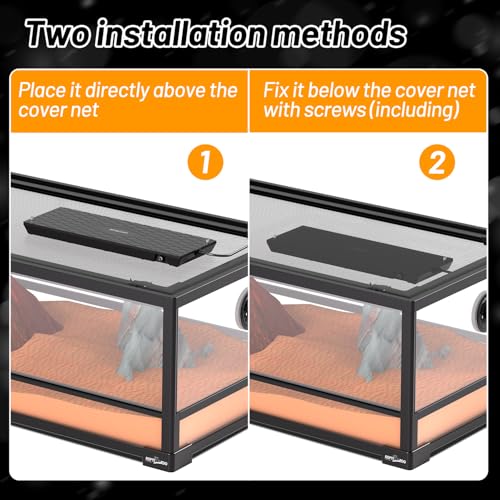 REPTI ZOO Reptile Heat Panel Adjustable Temperature Reptile Heating Plate, Mountable Under Lid, for Hermit Crabs/Leopard Geckos/Turtles/Snakes/Lizards - size: 6" X 18"