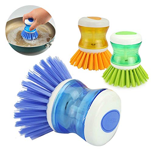 2PCS Hydraulic Plastic washing brush pot multicolor kitchen gadgets Wash Tool Pan Dish Bowl Palm Brush Scrubber Cleaning