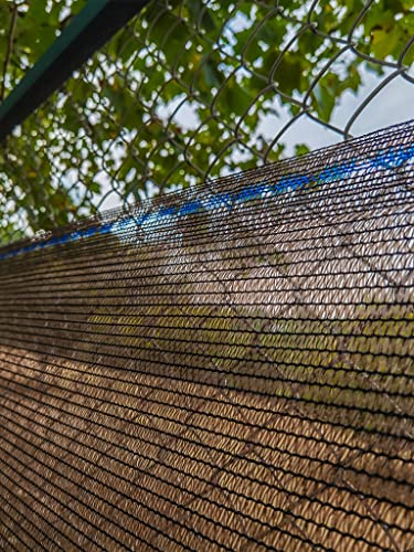 5'10" x 100 FT 60% Shade Cloth Roll Brown | Green HDPE UV Resistant Breathable Eyelets Sun Protection for Greenhouse Garden Fence Pergola Patio Flower Plant Kennel - size: 5'10"x100ft - 60% - BRN