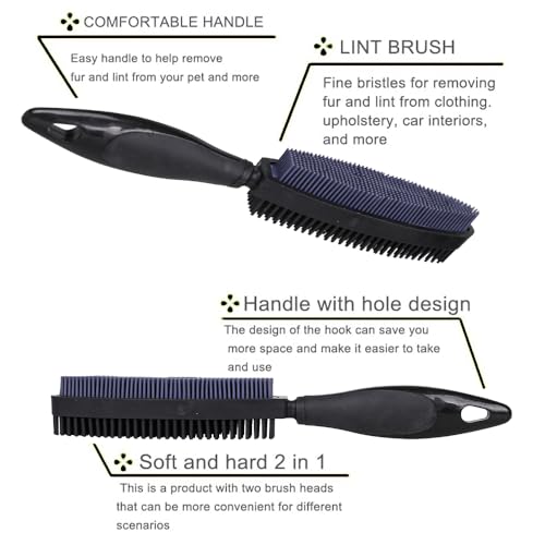 Premium Rubber Pet Hair Brush - Removes Hair from Couches & Pets' Coats B - color: black