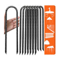 Eurmax USA 8-Pack U-Shape Ground Stakes,Rust-Proof Galvanized Steel Ground Anchors,Commercial Trampoline Stakes for High Winds,Secure Anti-Flip Tie Down for Soccer Goals,Swing Sets,Fences&Playsets - color: Black, style: Arch Head