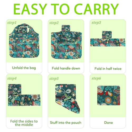 Reusable Grocery Shopping Bags 6|10 Pack, Foldable Tote Bags, Machine Washable Nylon Shopping Totes for Groceries - color: Animal-6pcs