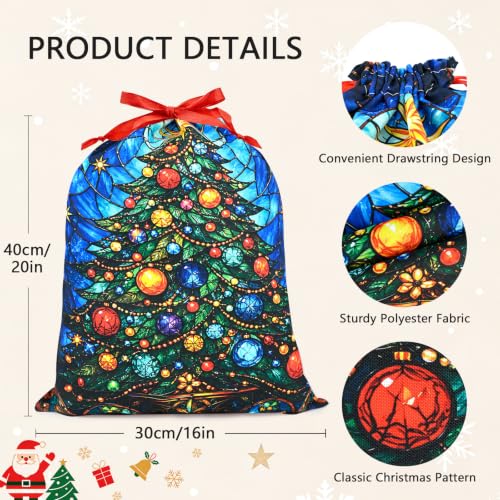 KzgtY Christmas Tree 2PCS Gift Bags with Drawstring, 16 x 12 Inch Reusable Present Sacks for Christmas,Brithday, Holidays,Parties & Gift Packaging - color: Christmas Tree
