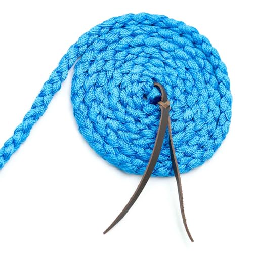 Jeffers Equine Braided Mule Tape Halter with 10' Detachable Lead Rope Set for Horses, 14 to 18 Hands - Stylish Design with Adjustable Poll Strap, Easy to Use Western Tack - Turquoise - color: Turquoise
