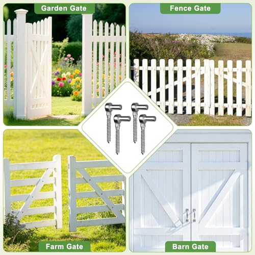 Insaga 304 Stainless Steel Gate Hinges 4Pcs One-Piece Cast Non-Welded Farm Gate Hinge for Wooden Fences, Lag Screw Hinge Rustproof Surface Mount Hinges for Outdoor Garden Shed Cattle - color: M12 Pin Hinge-4Pcs