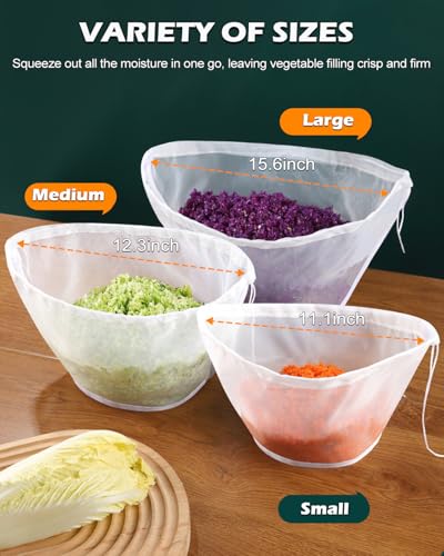 Organic Cheesecloth for Straining & Nut Milk Bag Set, 6 Pcs 3 Sizes | Reusable Fine Mesh Food Strainer Bag for Almond Milk, Yogurt, Coffee, Cheese Making, Juice & Cold Brew Filtering - color: 6 Pcs, 3 Sizes