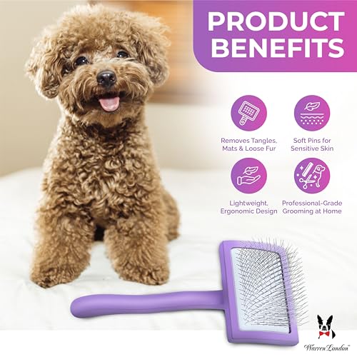 Warren London Precision Pro Dog Slicker Brush for Medium Long Coats