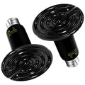 Simple Deluxe 100W 2-Pack Ceramic Reptile Heat Lamp Heat Emitter Bulb No Light Emitting Brooder Coop Heater for Amphibian Pet & Incubating Chicken, Black - size: 100W *2, style: D-85mm