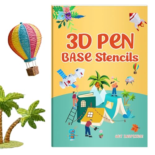 3D Printer Drawing Molds Paper Stencils for 3D Printing Pen,Reusable Graffiti Template,3D Pen Paper Stencils,22 Sheets 44 Patterns with PVC Transparent Board.(Small) - size: Small