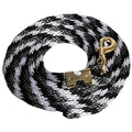 Mustang Poly Lead Rope 9ft. with Bolt Snap - color: Black/Gray/White