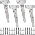 316 Stainless Steel T Hinges Marine Grade 8'' x 4" Heavy Duty Boat Hatch Hinge (196 mm X 97 mm) 4 Pack Casting Cabinet Hardware Door Hinge with Screws - style: 8'' x 4" 4 Pack