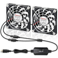 Wathai 2pcs 80mm x 10mm USB Computer Fan, USB Fans for Cooling DIY Exhaust | 2 in 1 Samll Fan for Cooling Receiver DVR PlayStation Xbox Computer Cabinet Cooling 80x80x10mm - size: 80x10mm (5V)