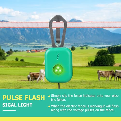 2 Pack Electric Fence Tester with LED Indicator Lights - 300V to 10kV Range | Detects Energizer Pulses | Clips to Wire or Tape Fences - style: 2 Pack