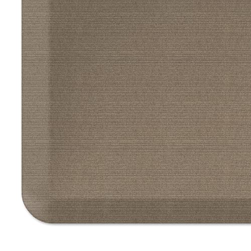 NewLife by GelPro Anti-Fatigue Designer Comfort Kitchen Floor Mat, 20"x32", Grasscloth Pecan Stain Resistant Surface with 3/4” Thick Ergo-Foam Core for Health and Wellness - color: Grasscloth Pecan, size: 32"L x 20"W x 0.8"Th