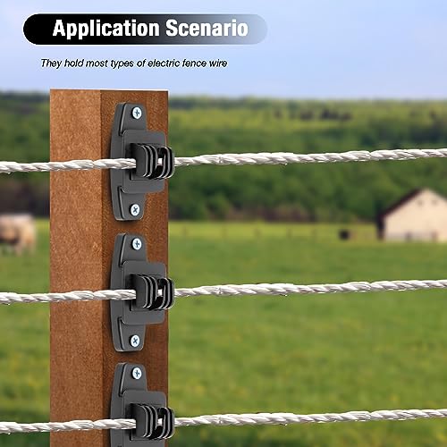 50PCS Electric Fence Wood Post Claw Insulators Black Electric Wire Fence Insulators for Hi-tensile