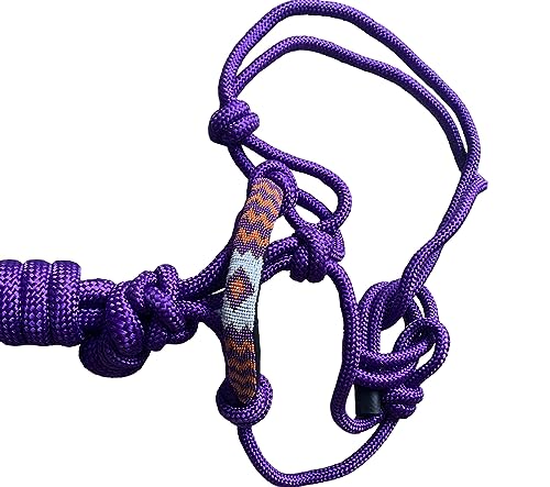 Majestic Ally Padded Beaded Nose Braided Rope Halter with 10' Matching Lead - Purple Full - color: Purple