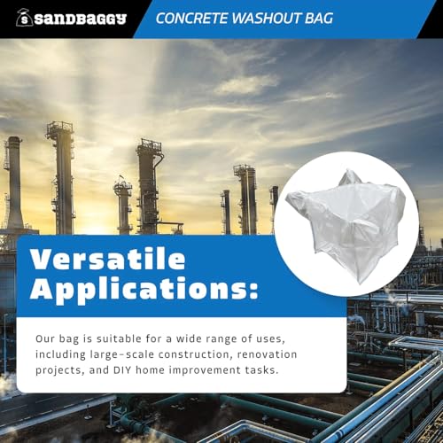 Sandbaggy 170 Gal. Concrete Washout Bag w/Plastic Liner - UV Protected (35" x 35" x 30") - 3000 lb Weight Capacity (1)