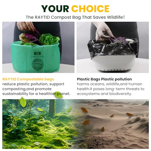 Compost Bags 3 Gallon,100 Count,Compost Food Scrap Waste Bags Fits Countertop Bin,Small Kitchen Food Scrap Waste Bags,Compost bin bags,Certified by BPI,ASTM D6400 and OK compost HOME certified - color: 3G-100count