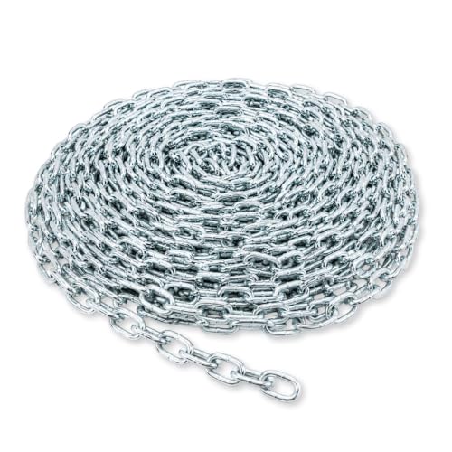 Tie Down Engineering Utility Chain, 100 FT Grade 30 Zinc-Plated Steel Chain, 800 lb Working Load Limit, Bulk Chain for Farm, Ranch, Fencing, Property Maintenance & Outdoor Projects | Zinc Plated Steel Strong Working Load & Long Lasting - size: 3/16 Inch x