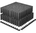SUPERJARE 0.79'' Extra-Thick Exercise Equipment Mats, 18 Pcs 72 Sq Ft Rubber Top Floor Tiles with High Density EVA Foam, Interlocking Gym Flooring for Home Gym, Workout Mat, Black/Grey - size: 18 Tiles (72 Sq Ft)