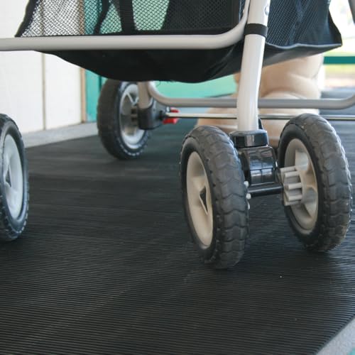 Rubber-Cal Ramp Cleat Non-Slip Outdoor Rubber Mats - 1/8" x 3ft x 1ft - size: 12"L x 36"W x 0.1"Th