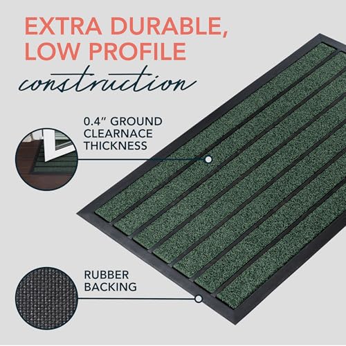 ubdyo Extra Durable Door Mat Outside Entrance (30" x 17", Bright Green) | Dirt Trapping, Non-Slip Backing, Indoor or Outdoor Use, Welcome Mat, Low Profile, Natural Rubber, Stain Fade Resistant - color: Bright Green, size: 30" x 17" (Rectangular)