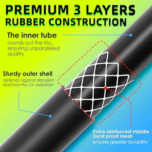 5/8 IN. × 90FT. Heavy Duty Rubber Garden Hose, High Flow 5/8" I.D. Brass Fitting No Memory Durable Heavy Duty Water Hose for Watering, Irrigation, Water Transfer Pump - color: Black, size: 90FT