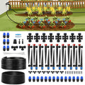 240FT Quick-Connect Drip Irrigation System | Automatic Garden Watering System Kit with 1/2" & 1/4" Fast-Lock Fittings, Adjustable Sprinklers for Raised Beds/Garden/Lawn - size: 40FT 1/2”(OD) Tube + 200FT 1/4”(OD) Tube