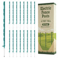 Electric Fence Posts, Garden Poles, Kit for Wire Fencing, Green, 4Ft, 25 Pk | Houseables Step In Fence Post, Electric Fencing, Garden Stakes, Deer, Livestock, Temporary, Fiberglass, Plastic, Ground Rod