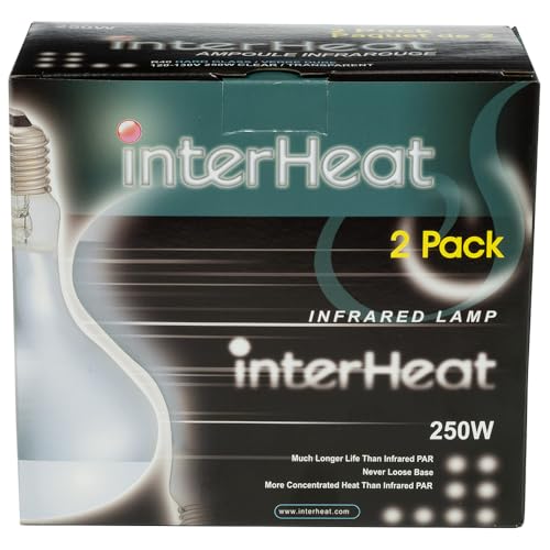 Premier 1 Heat Lamp Bulbs – Smooth Glass Infrared, Never-Loose Base, 250W | Smooth clear glass infrared bulb. Never-loose base — screws in, no cement. 6-month continuous life. 2-pack. - style: 250 watt