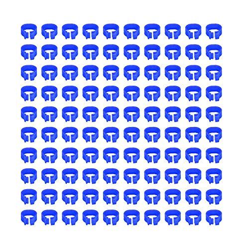 Omabeta Pigeons Leg Rings, Durable Plastic Construction Lightweight Easy to Install and Clean, Pigeons Leg Rings, for Pigeon Identification, Dark Blue, 8mm, 100 Pieces - color: Dark Blue