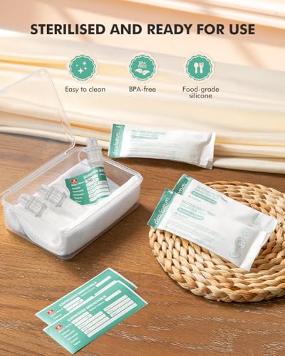 dearlomum 6ml/6pcs Large Capacity Colostrum Collector | Reusable Breast Milk Collector Kit with Storage Case & Cotton Wipe, Portable BPA Free - size: 6 Count