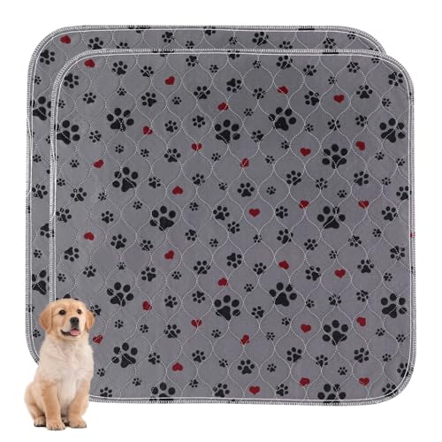 Washable Pee Pads for Dogs,2 Pack Extra Large 54"x54" Super Absorbent Reusable Puppy Pads,Non-Slip 100% Waterproof Dog Pee Pads,Pet Training Pads for Couch, Crate,Potty Training,Floor - size: 54X54 Inch（Pack of 2）