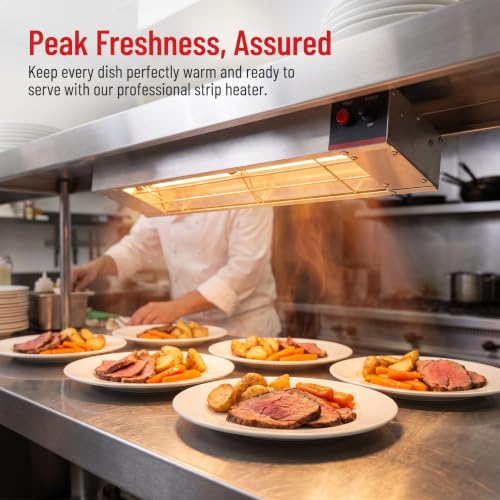 24 Inch Food Heat Lamp Commercial Food Warmer Overhead Strip Warmer 500 Watts with Chain and Us Plug,110v (24") - size: 24"
