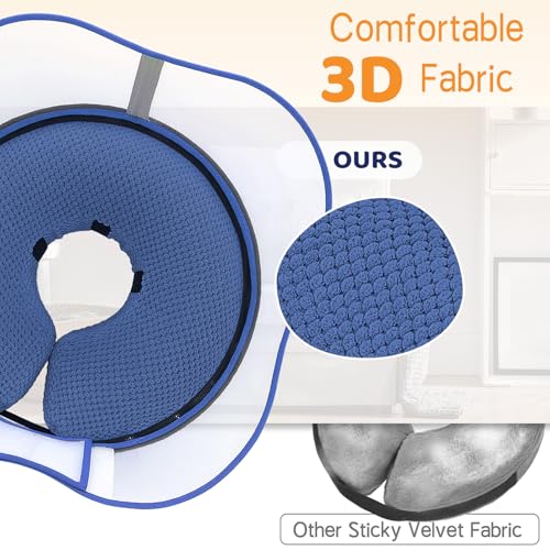 Supet Raised Inflatable Dog Cone Alternative Collars for After Surgery, Dog Donut Collar After Surgery, Soft Pet Cone for Small Medium Large Dogs to Stop Licking - color: Navy, size: XXL(Neck 18.5"-23.5")