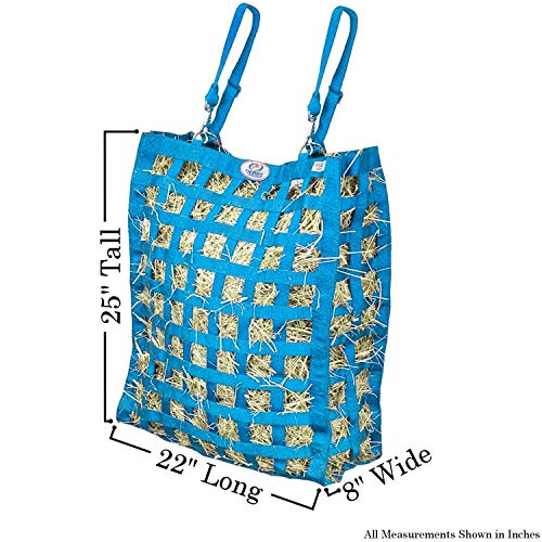 Derby Originals Superior Slow Feeder Horse Hay Bag with Super Tough Bottom and 1 Year Warranty - color: Petroleum Blue