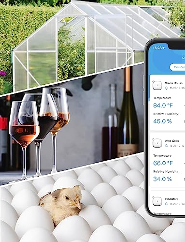 Govee WiFi Thermometer Hygrometer H5179 with App Notification Alert 2 Pack | Humidity temperature sensor, portable. Wireless remote monitor greenhouse, incubator, wine cellar with 2-yr data