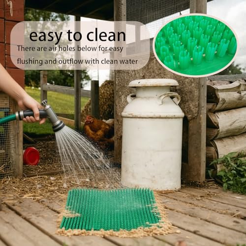 Chicken Nesting Box Pads 6 Pack, Washable Reusable Plastic Egg Laying Mats | Washable reusable plastic nest pads; grass-like texture stimulates laying; cut-to-fit any box; prevents cracking & mites; 6pk