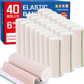 AZEN Premium 40 Pack Elastic Bandage Wrap 6 Inch, Compression Wrap Bandage for Legs, Ankle, Knee, Tummy, Body, Latex-Free, Lymphedema Wraps for Legs - color: D-40p(6in)