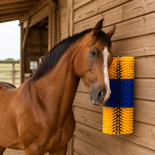 2 Pcs Livestock Scratching Brush, Goat Scratching Post with 8 Screws for Relieving Itching, Full Massage Grooming Brush for Cattle, Sheep, Horses, Pigs