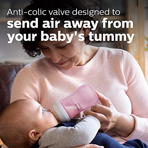 Philips Avent Natural Baby Bottle with Natural Response Nipple, Pink Baby Gift Set with Snuggle, SCD838/03 (Pack of 2) - color: Pink, size: 12 Count (Pack of 2)
