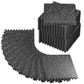 PRAISUN 0.56" Rubber Top Gym Flooring, Heavy Duty Gym Mats for Home Gym | Non-Slip Interlocking Workout Mat, 24 x 24in Large Gym Floor Mat, Protect Floors from Equipment, 144 Sq Ft, Black/Grey - size: 36 Tiles (144 Sq Ft)