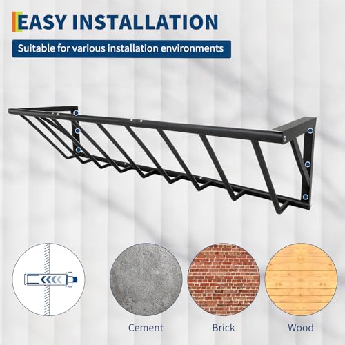 Wall Mounted Hay Feeder & Blanket Holder, 63" Heavy Duty Steel Hay Rack for Horse Stall, Goat Shed, Sheep Barn, 67 Gallons Large Capacity Feeder Organizer for Feeding and Storage | for Horse Stall, Goat Shed, Sheep Barn, 67 Gallons Large Capacity Feeder O