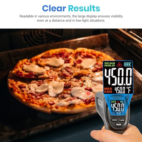 Etekcity Infrared Thermometer Laser Temperature Gun, Color Display | Easy-to-Read LCD, Large Color Digits, Pizza Oven, Griddle, Meat, HVAC, MAX Temperature, Adjustable Emissivity - color: Gray, style: Classic
