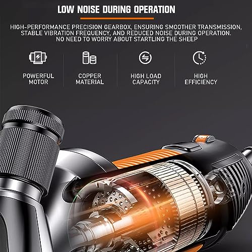 XIIW Sheep Shears 550W, Professional Electric Sheep Clippers, 6 Speeds | Farm Livestock Grooming Kit with 2 Sets of Blades, Heavy Duty Sheep Trimmer for Goats Cattle Thick Hair Dog Horse Animals - size: 550W Sheep Shears