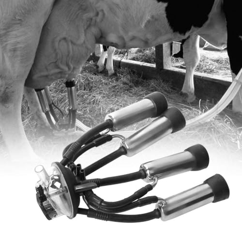 Milking Claw Cluster, Durable Transparent Milk Collection Set for Farm Milking Machine Stainless Steel Black 240CC 1 Pack