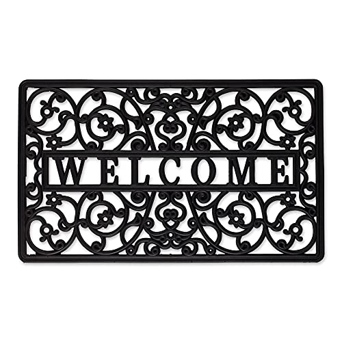 DII Rubber Doormats Collection All Weather, 18x30, Welcome Scroll - color: Welcome Scroll, size: 1'6" x 2'6" (Rectangular)